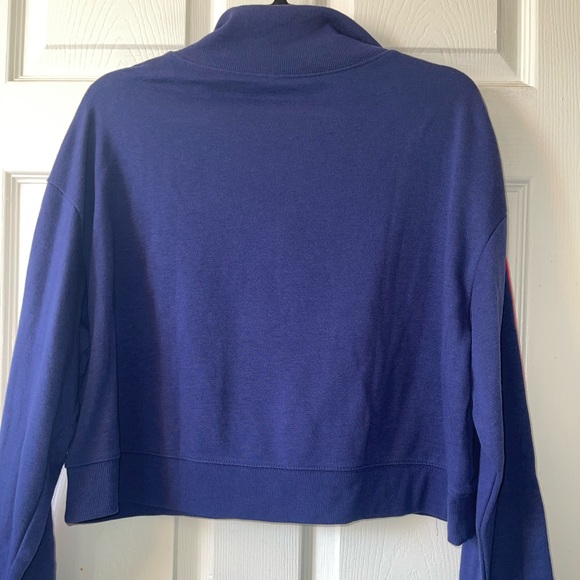 ☆ H&M Zip-up Sweatshirt | Semi-Crop | Blue, Red and White - Picture 3 of 4